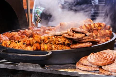 Pan Fried meat Stock Photos