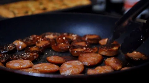 Pan fried in Slow Motion 2 Stock Footage 126308837