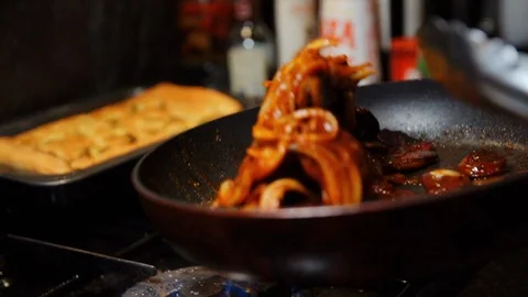 Pan Fried Slow Motion 5 Stock Footage 126309967