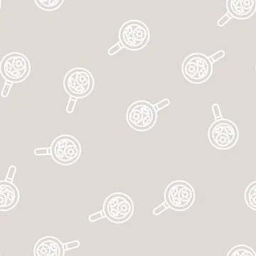 Pan fry pineapple line vector seamless pattern イラスト素材