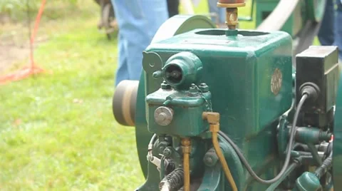 Pan of a gas motor Stock Footage 8763558