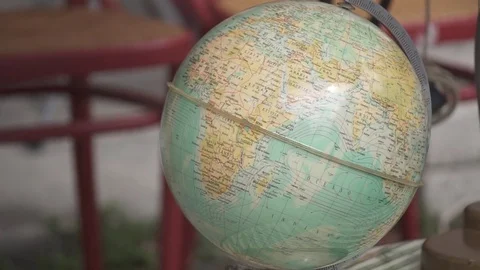 Pan of a globe Stock Footage 74124608