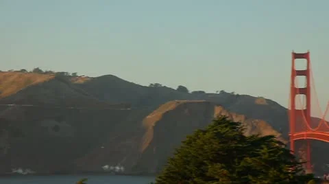 PAN ON TO GOLDEN GATE BRIDGE Stock Footage 12284040