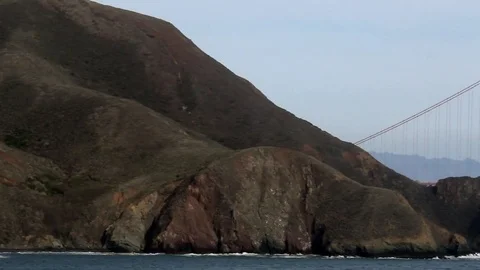 Pan of the Golden Gate Bridge Stock Footage 79596174