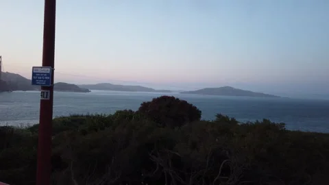 Pan to the Golden Gate Bridge Stock Footage 147363696