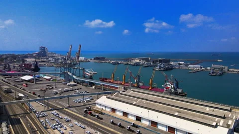 Pan in Haifa port Stock Footage 157788244
