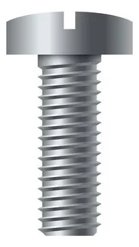 Pan head bolt. Slotted silver metal fastener Stock Illustration