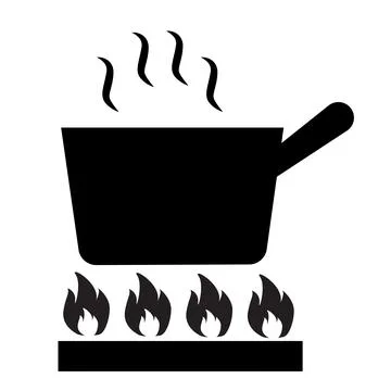 Pan heating icon on white background. flat style. pan on gas Icon sign. Illustrazione stock