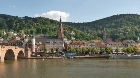 Pan of Heidelberg in Germany Stock Footage 40252733