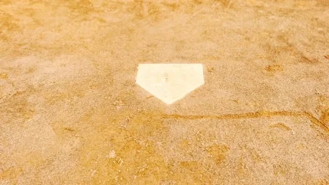 PAN UP FROM HOME BASE ON BASEBALL PLAYING FIELD! Stock Footage 182480653