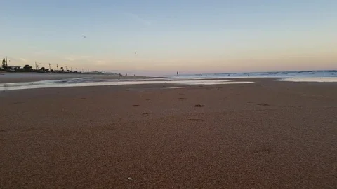 Pan Hyper-lapse of ocean from low angle Stock Footage