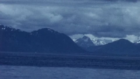 Pan of Icy Strait 1967 Video stock 162593047