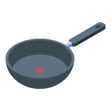 Pan with induction point icon isometric vector. Steel cookware Illustrazione stock