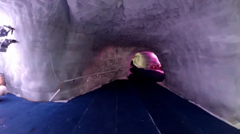 Pan inside Matterhorn Glacier Paradise Stock Footage 39712309