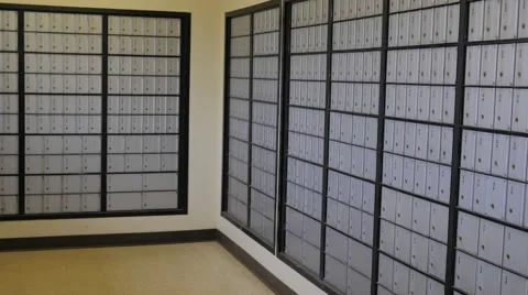 Pan inside Post Office Mail Boxes Video stock 62517711