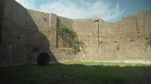 Pan Inside WW2 ruin Stock Footage 53846443