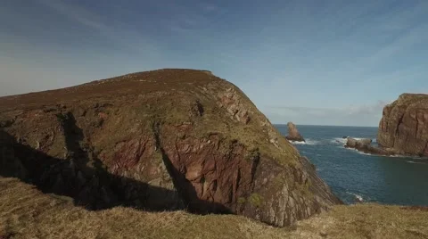 Pan of Irish Cliffs Stock-Footage 62742940