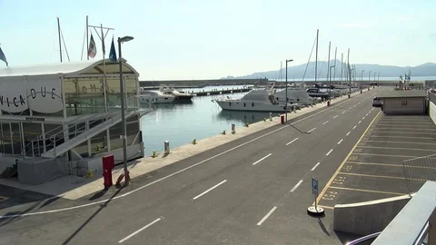 Pan of Italian harbor Stock-Footage 76843524