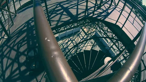 The pan iwithin metal watch tower Stock Footage 48262787