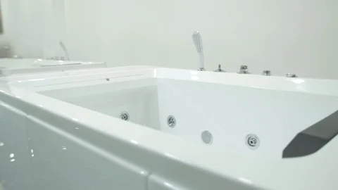 Pan Jacuzzi display Stock Footage 97580372