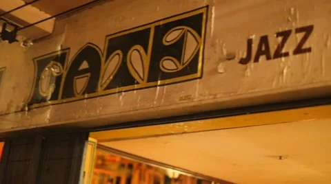 Pan - jazz co-op sign Stock Footage 53514331