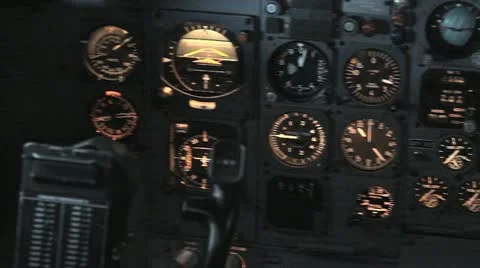 PAN JET COCKPIT 2 Stock Footage