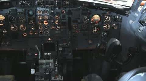 PAN JET COCKPIT Stock Footage 11058659
