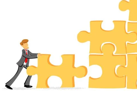 Pan joining jigsaw puzzle Stock Illustration