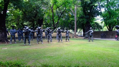 Pan of José Rizal execution memorial in... | Stock Video | Pond5