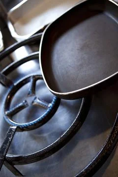 Pan in a kitchen Stock Photos
