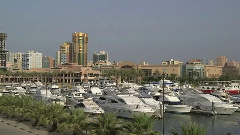 Pan Kuwait City Harbor Stock-Footage 76837092