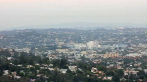 PAN OF LA BASIN AT SUNSET Stock Footage 5297916