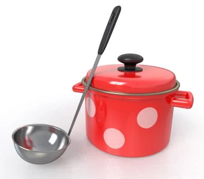 Pan with a ladle Stock Illustration