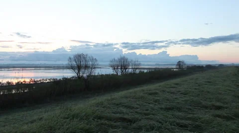 Pan on the lake at dawn Video stock 34293148