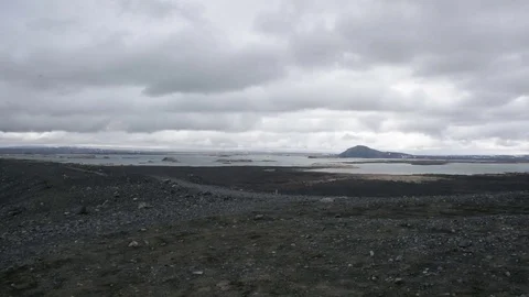 Pan left along crater Video stock 71244163