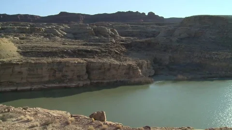 Pan Left Colorado River Stock Footage 90919189