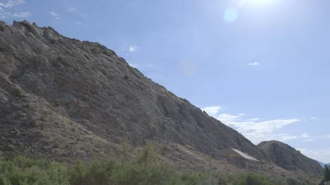 Pan Left Dinosaur Track Trails Landscape Stock Footage 121590661