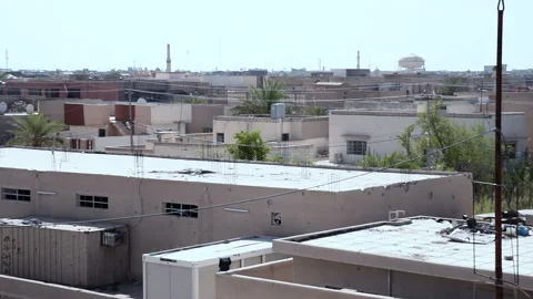 Pan left on Fallujah Mayoralty building Stock Footage 149949033