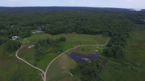 Pan left, Golf course aerial Vídeos de archivo 73784621