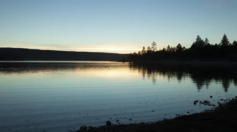 Pan left lake sunset Stock-Footage 34161653