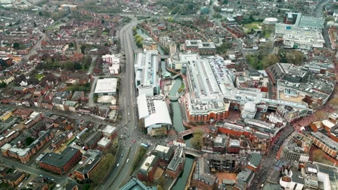 Pan Left over River Kennet Reading Daytime UK Video stock 313299984