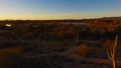 Pan Left over Saguaros Video stock 123790564