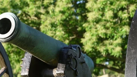 Pan left to right civil war cannon Stock Footage 76231666