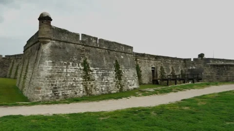 Pan left to right Historic Castillo de San Marcos Fort Editorial Use Only June 6 Stock Footage 311214994