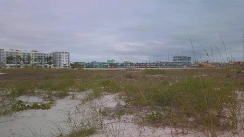 Pan left to right looking south east at Treasure Island Beach in Florida. Stock Footage 262712876