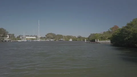 Pan left to right at Maximo Park west side bay view north in St. Petersburg Video stock 254832003