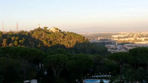 Pan from left to right over the Rome skyline Stock Footage 81258860