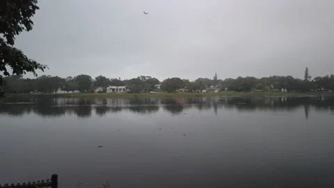 Pan left to right south west to Crescent Lake Park  St. Petersburg  FL Stock Footage 257988077