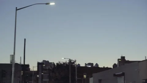 Pan Left of Sunset sky Brooklyn New York City Stock Footage 255754462