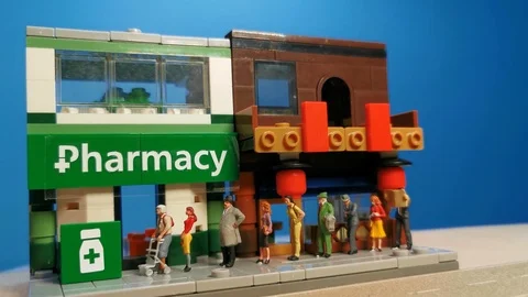 Pan left technique from back to front. Social or physical distancing concept Stock-Footage 127243523